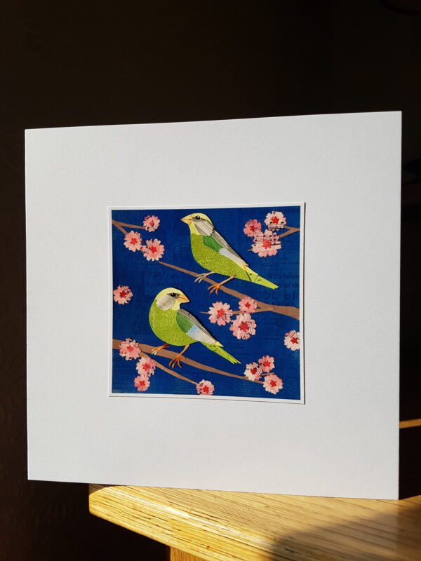 Greenfinches Collage by Victoria Whitlam