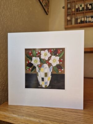 Greeting Card : Midwinter Vase and Christmas Roses