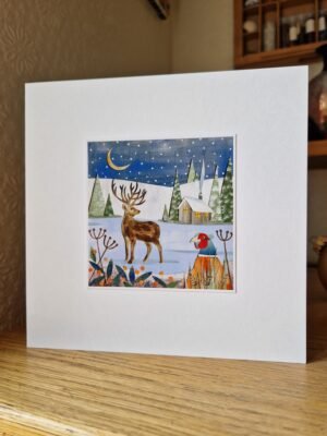 Greeting Card : Stag and Pheasant