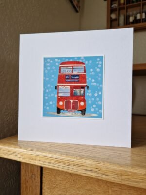 Greeting Card : Routemaster London Bus Christmas Card