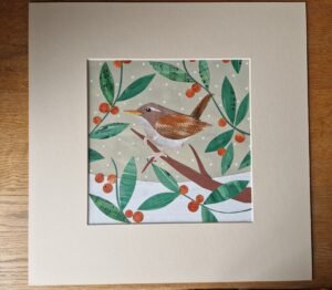 Christmas Wren – Original Collage by Victoria Whitlam