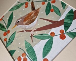 Christmas Wren – Original Collage by Victoria Whitlam