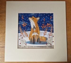 Christmas Fox – Original Collage by Victoria Whitlam