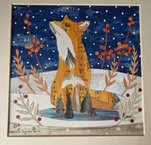 Christmas Fox – Original Collage by Victoria Whitlam