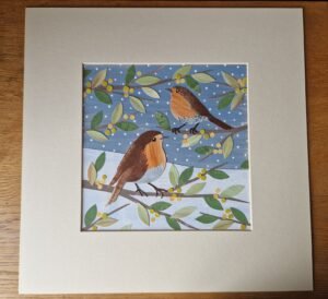 Two Robins – Original Collage by Victoria Whitlam