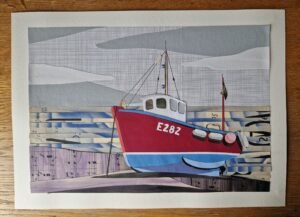 Red Boat – Original Collage by Victoria Whitlam