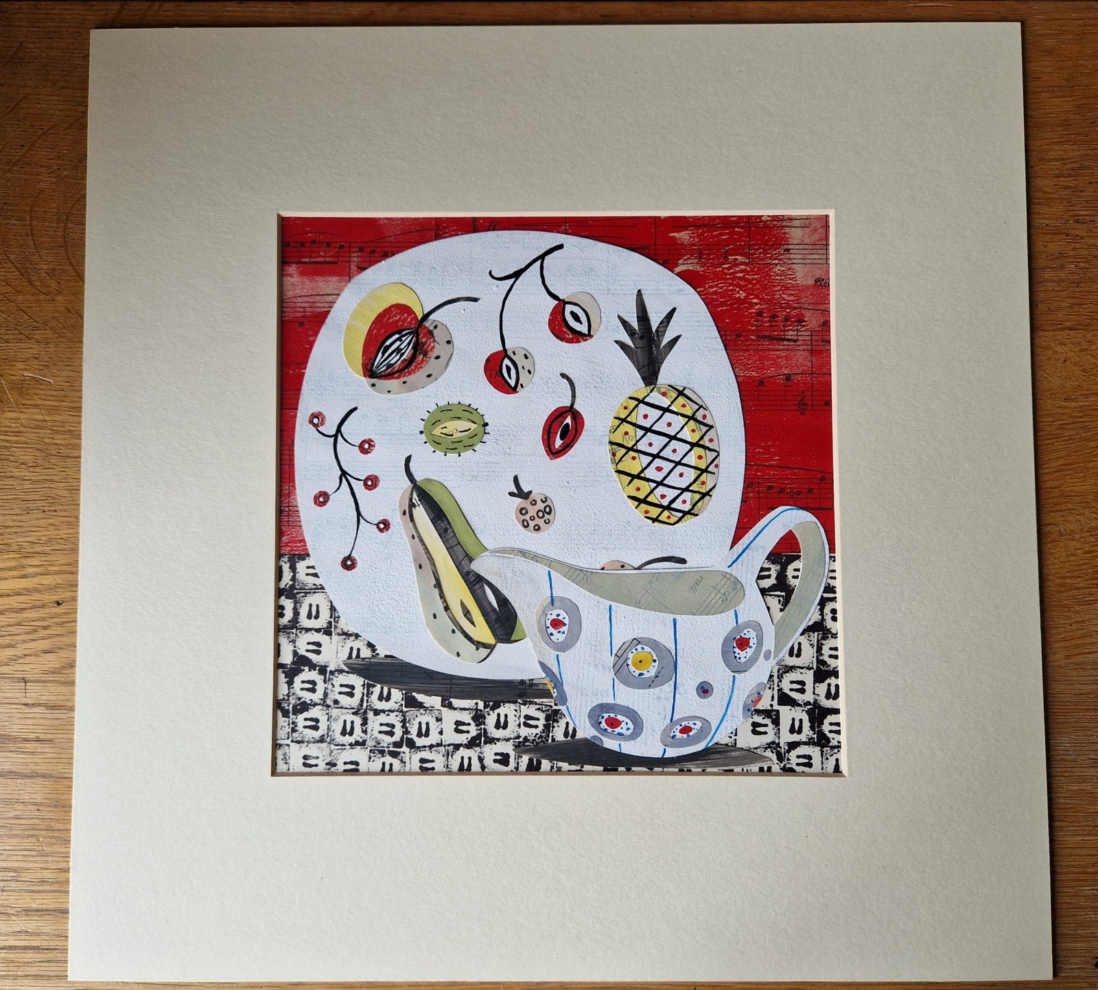 Midwinter Festival Jug and Plate Original Collage Victoria Whitlam