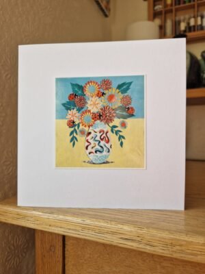 Greeting Card : Flowers and Ladybirds